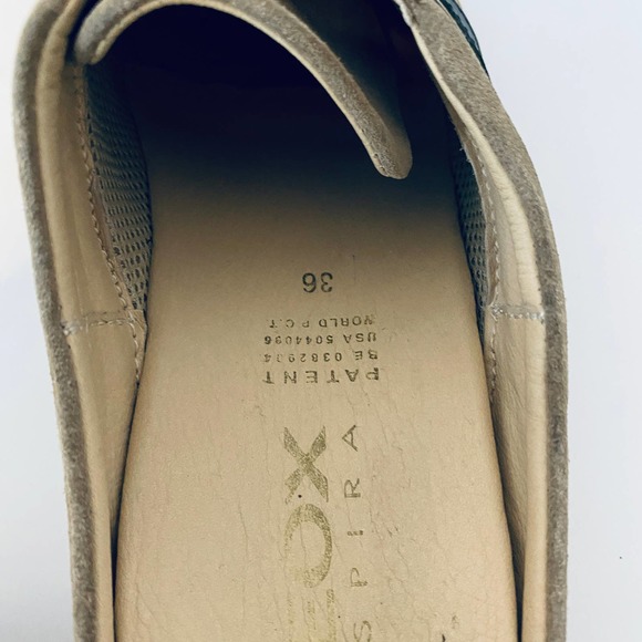 Geox Tan Comfort Suede Slip On Leather Loafer Shoes Size 36 - Picture 6 of 9
